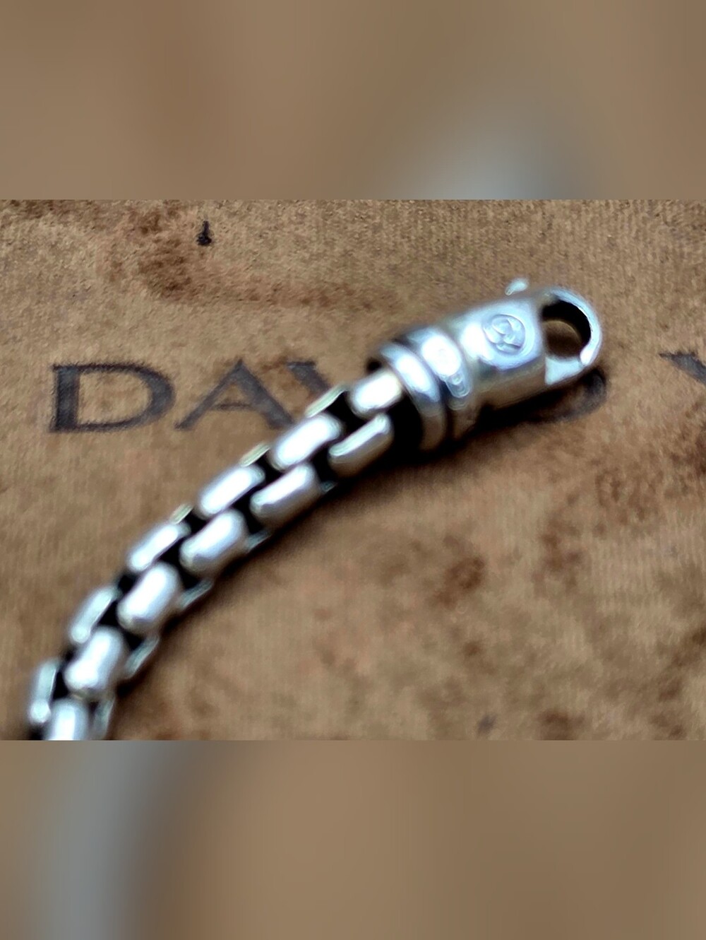David Yurmab Sterling Silver Box Link 5mm, 8.5" Bracelet with Lobster Clasp - Picture 6 of 12